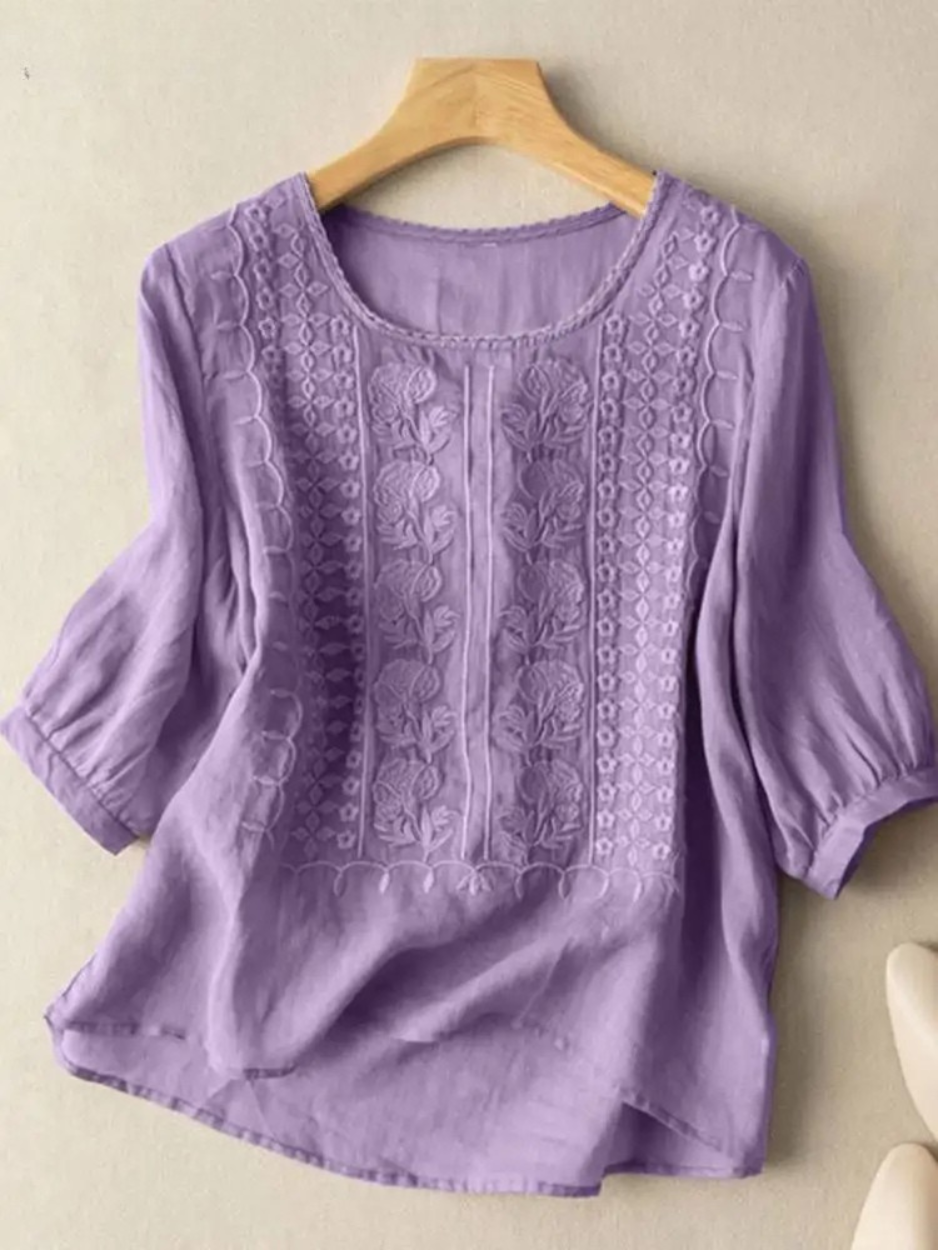 Viviana™ | Blusa Boho Ricamata in Cotone (Vestibilità Piccola)