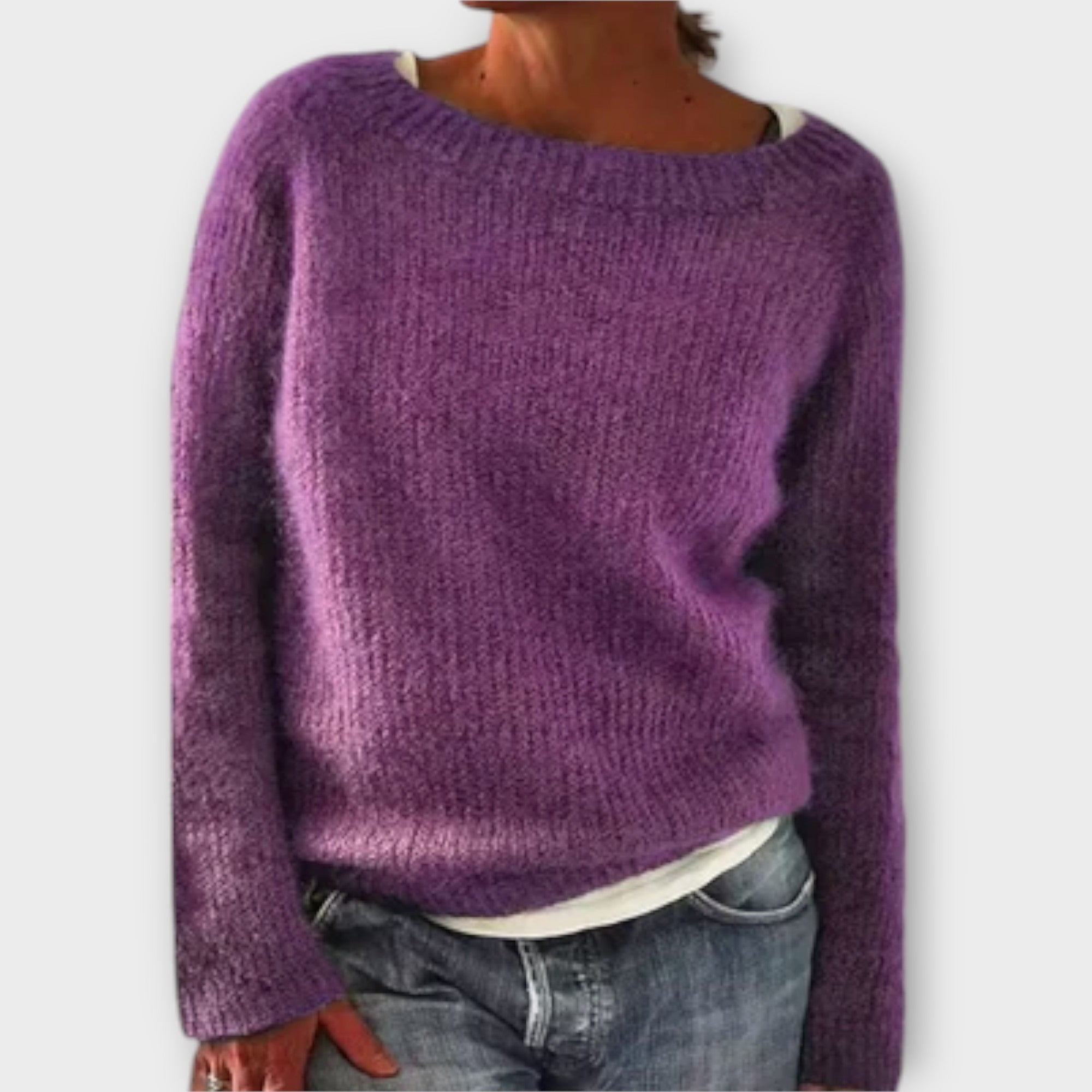 Viviana™ | Maglione a Maglia di Colore Solido