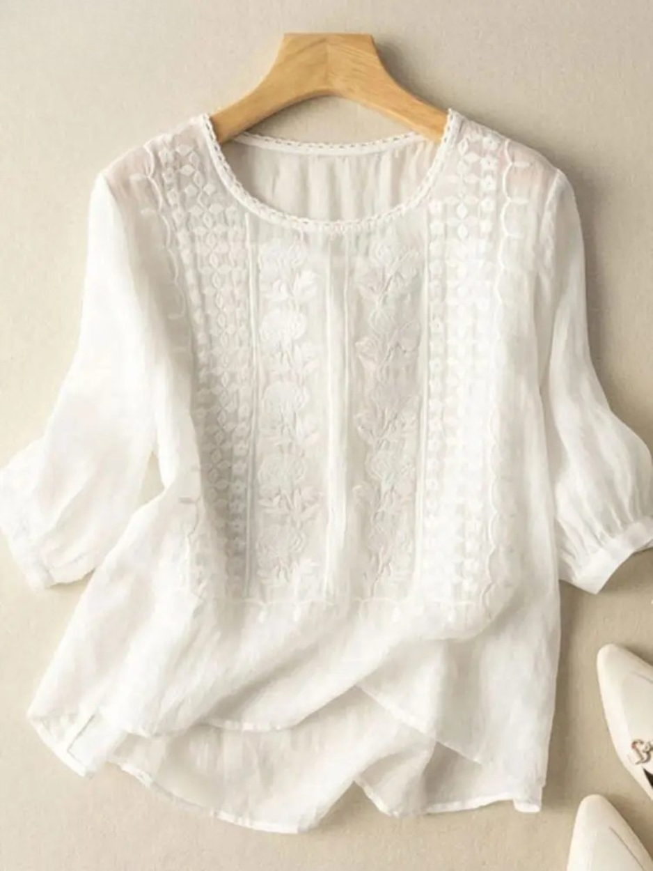 Viviana™ | Blusa Boho Ricamata in Cotone (Vestibilità Piccola)