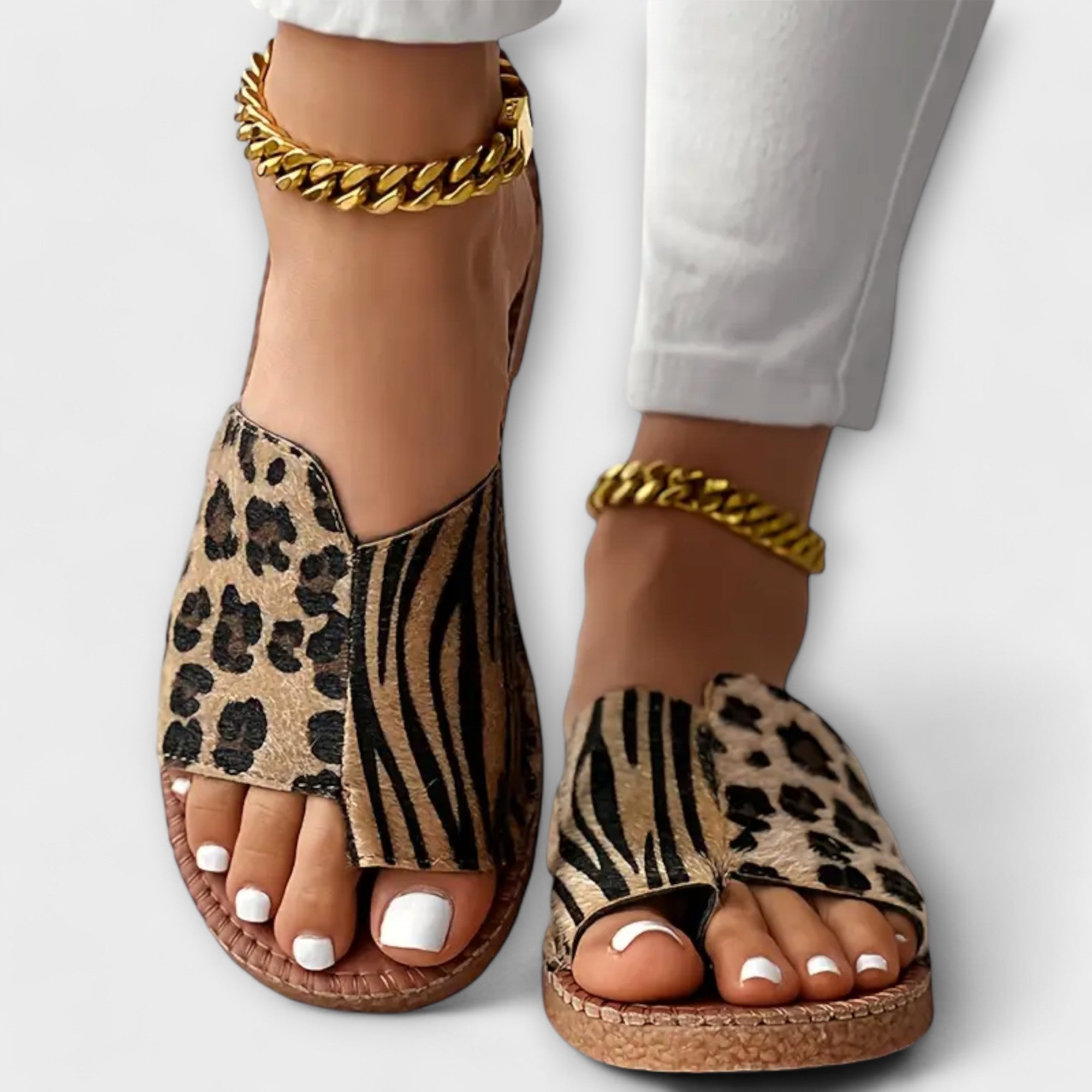 Viviana™ | Pantofole leopardate bicolori