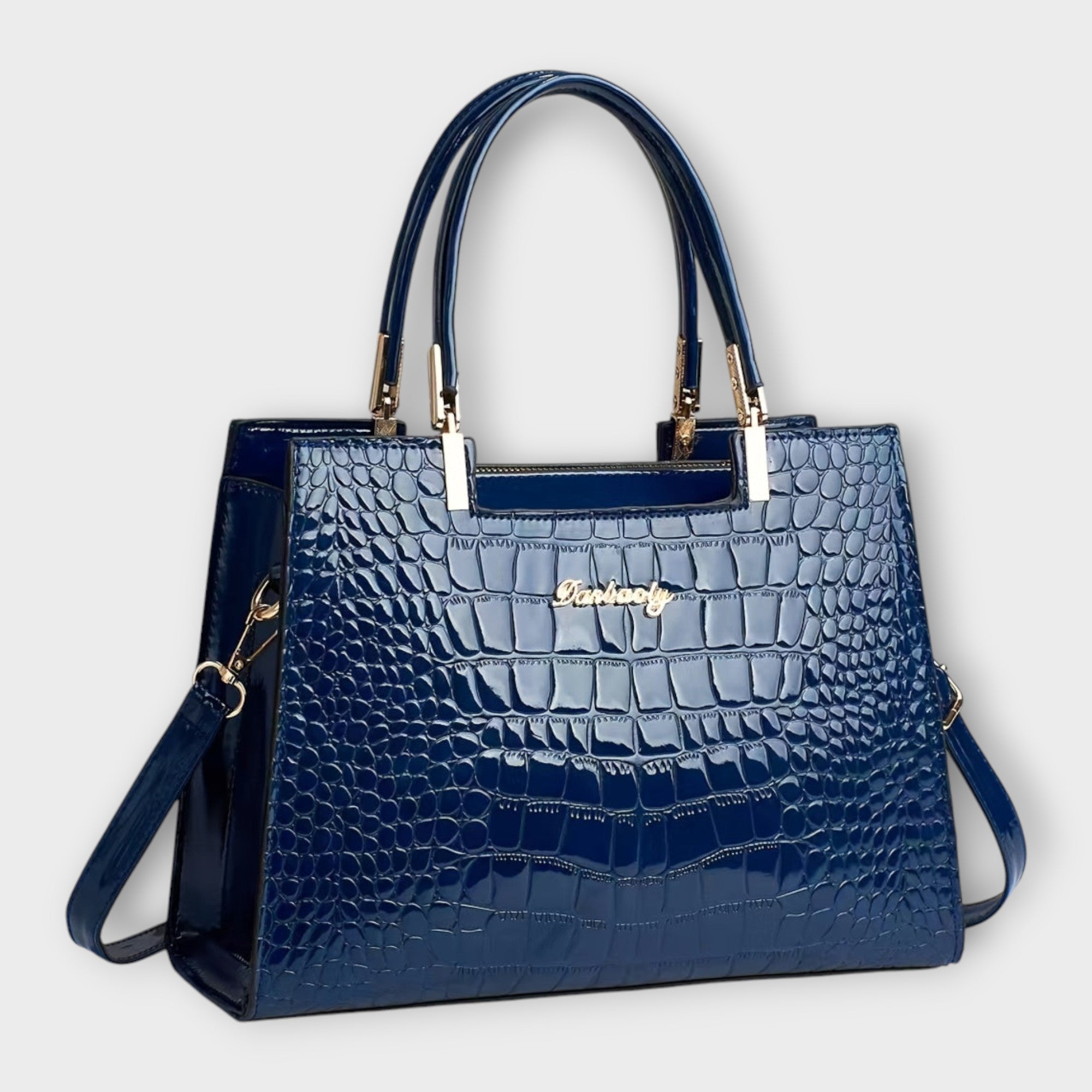 Viviana™ | Borsa a Mano in Pelle di Coccodrillo Lucido