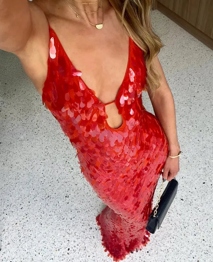 Viviana™ | Abito Maxi Lungo con Paillettes