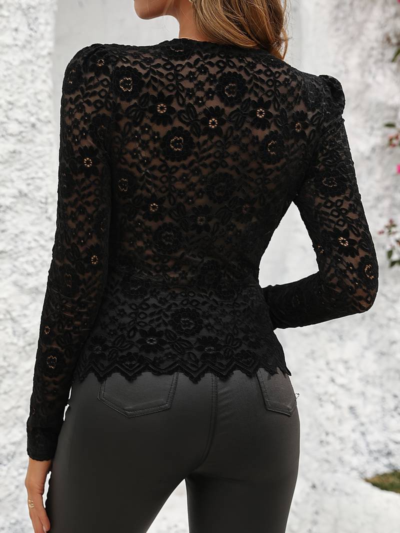 Viviana™ | Camicia in Pizzo a Maniche Lunghe per Donna
