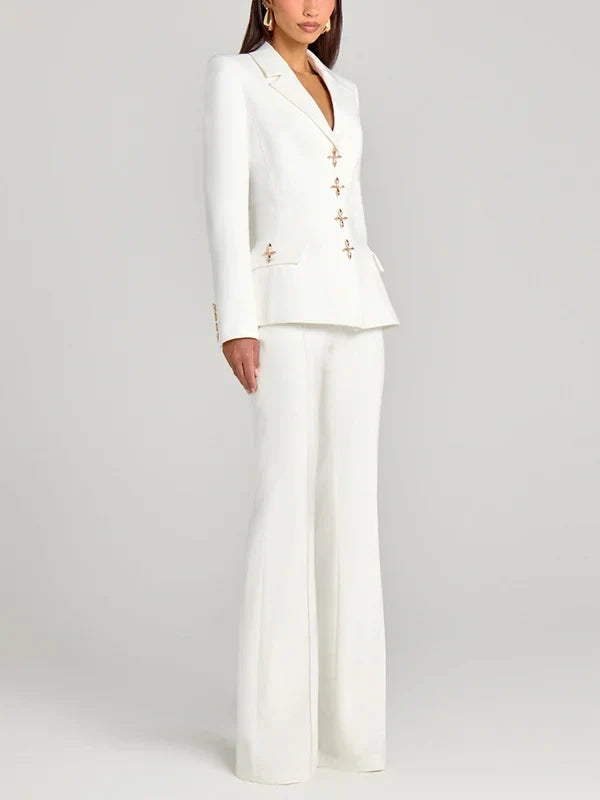 Viviana | Blazer bianco a un bottone