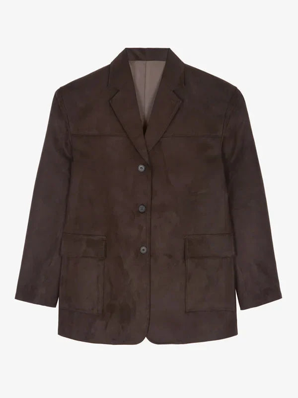 Viviana™| Blazer Marrone in Suede Oversize