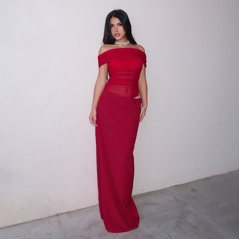 Viviana™ | Abito Maxi in Rete con Spalle Scoperte