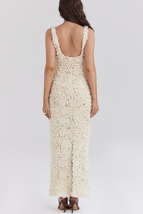 Viviana™ | Abito Maxi Senza Schienale a Fiori