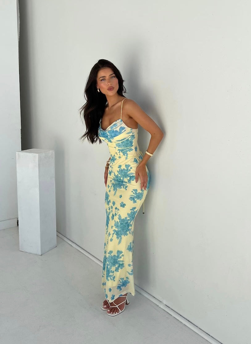 Viviana™ | Abito Maxi Floreale Senza Maniche