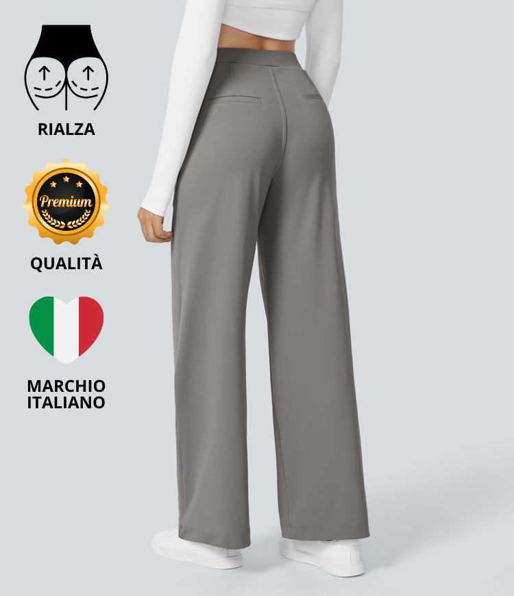 Viviana™ | Pantaloni Svasati ColaTek Air™ con Vita Alta e Tasche con Zip Laterali