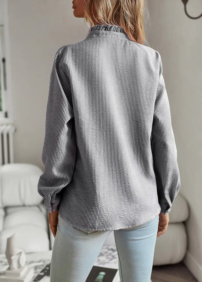 Viviana™ | Camicia a maniche lunghe con volants