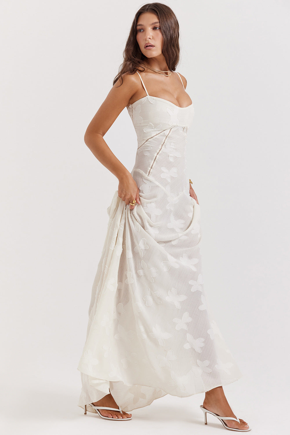 Viviana™ | Abito lungo Bianco sporco