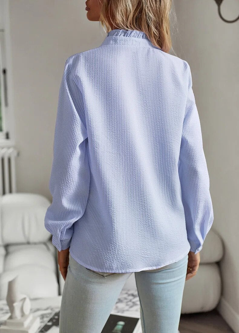 Viviana™ | Camicia a maniche lunghe con volants
