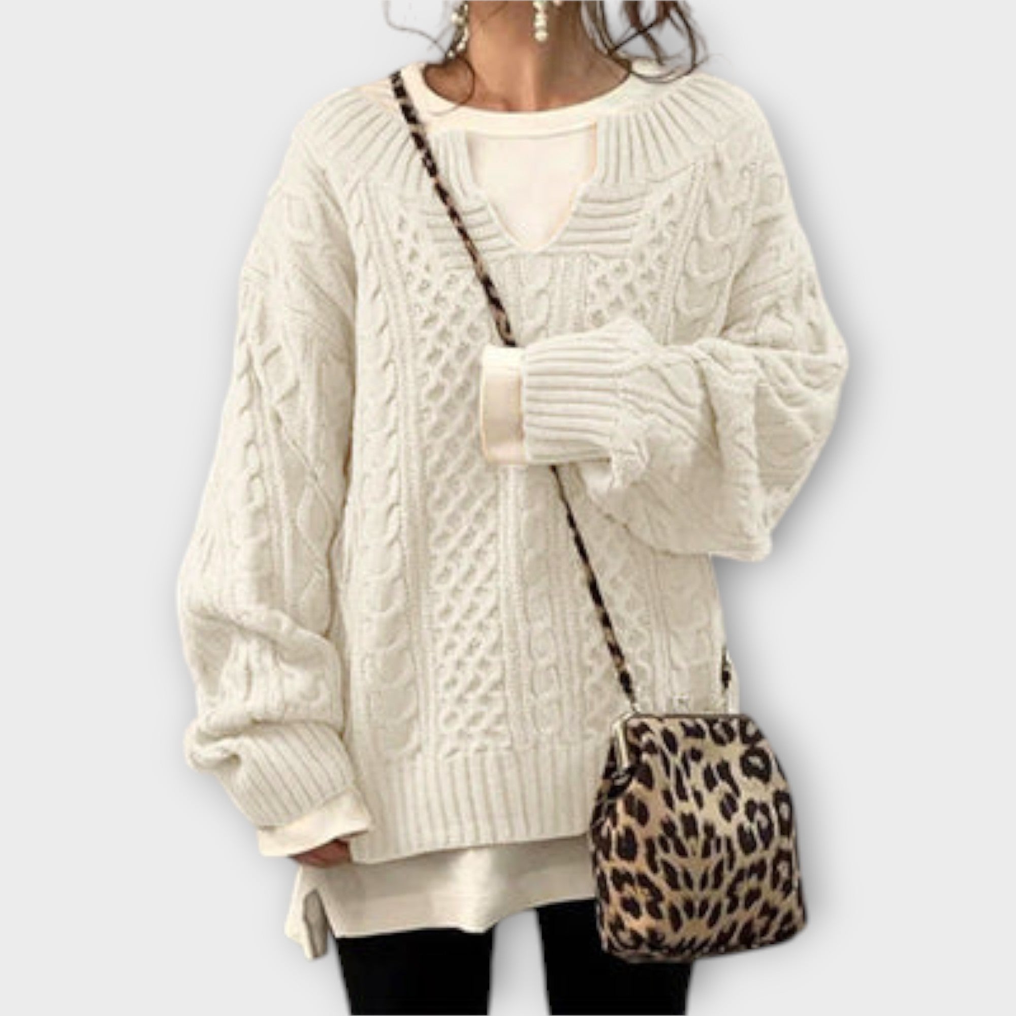 Viviana™ | Maglione Oversize con Motivo a Treccia