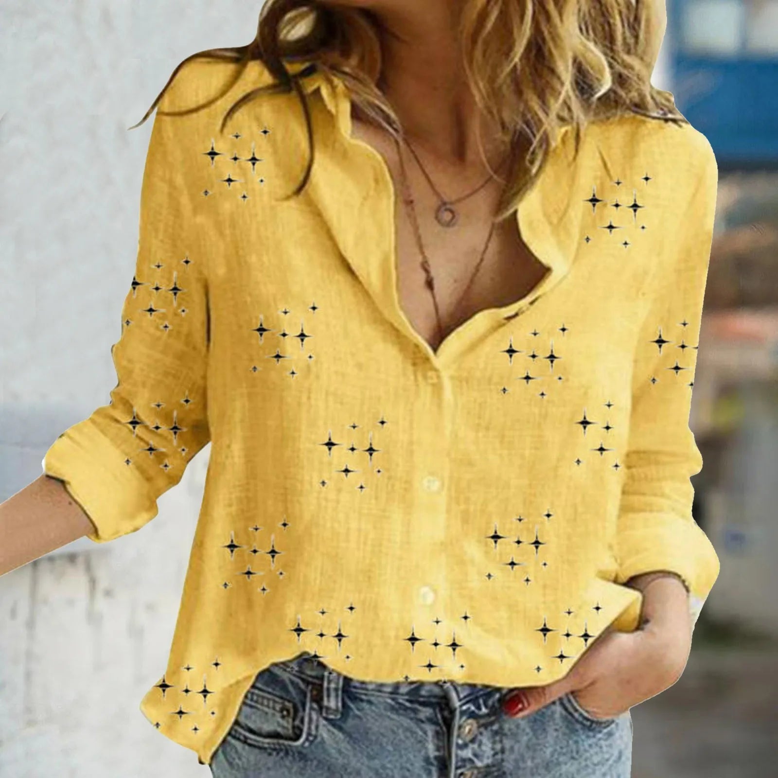 Viviana™ | Blusa in Cotone-Lino Ricamata