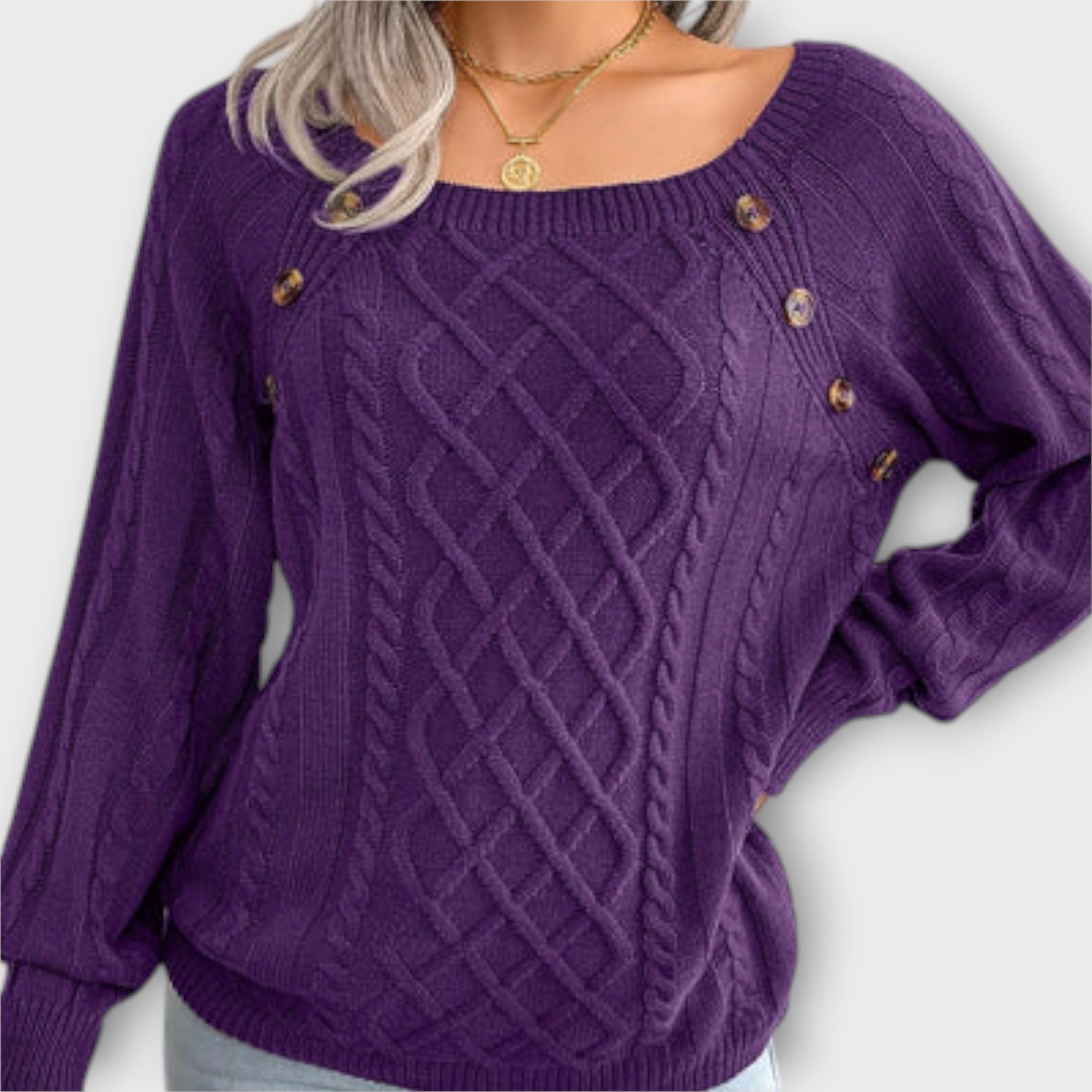 Viviana™ | Maglione lavorato a maglia con bottoni