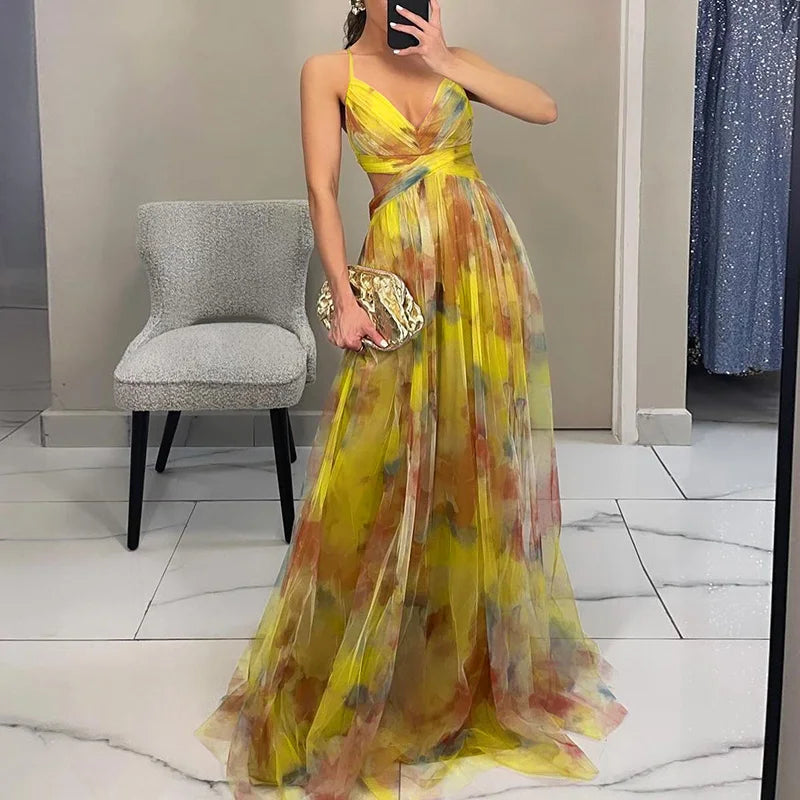 Viviana™ | Incantevole Maxi-abito con Stampa Floreale