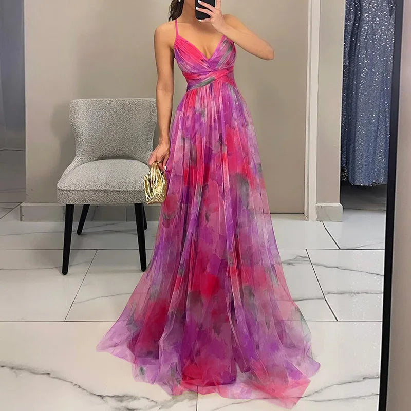Viviana™ | Incantevole Maxi-abito con Stampa Floreale
