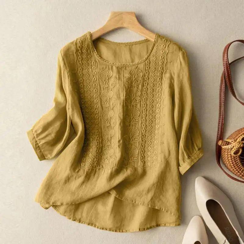 Viviana™ | Blusa Boho Ricamata in Cotone (Vestibilità Piccola)
