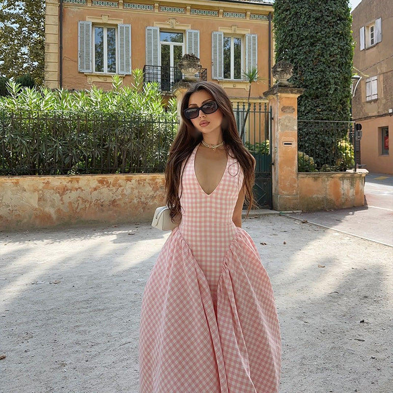 Viviana™ | Abito Midi a Fantasia Check
