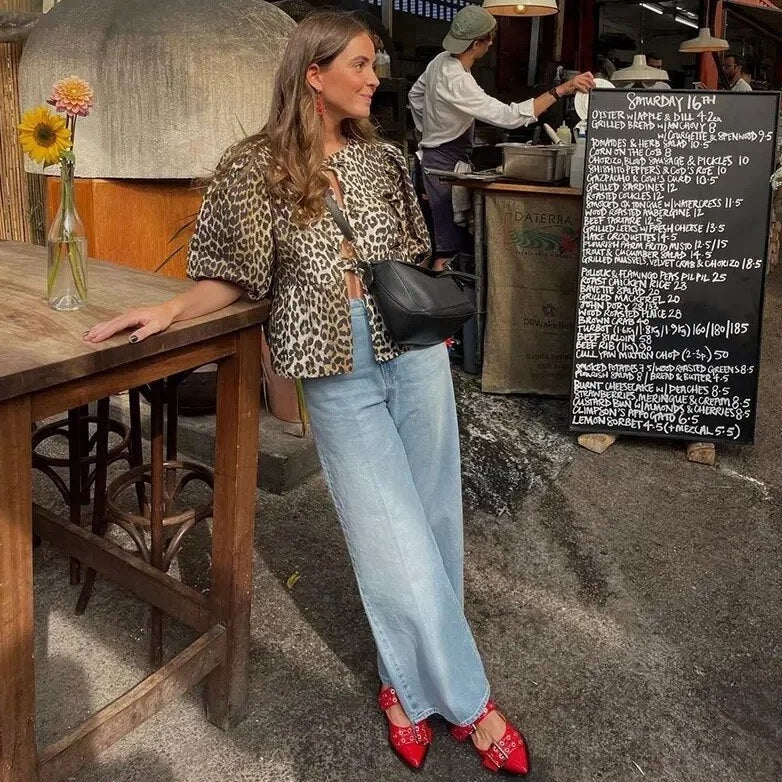 Viviana™ | Blusa Trendy con Stampa Leopardata e Maniche Voluminose