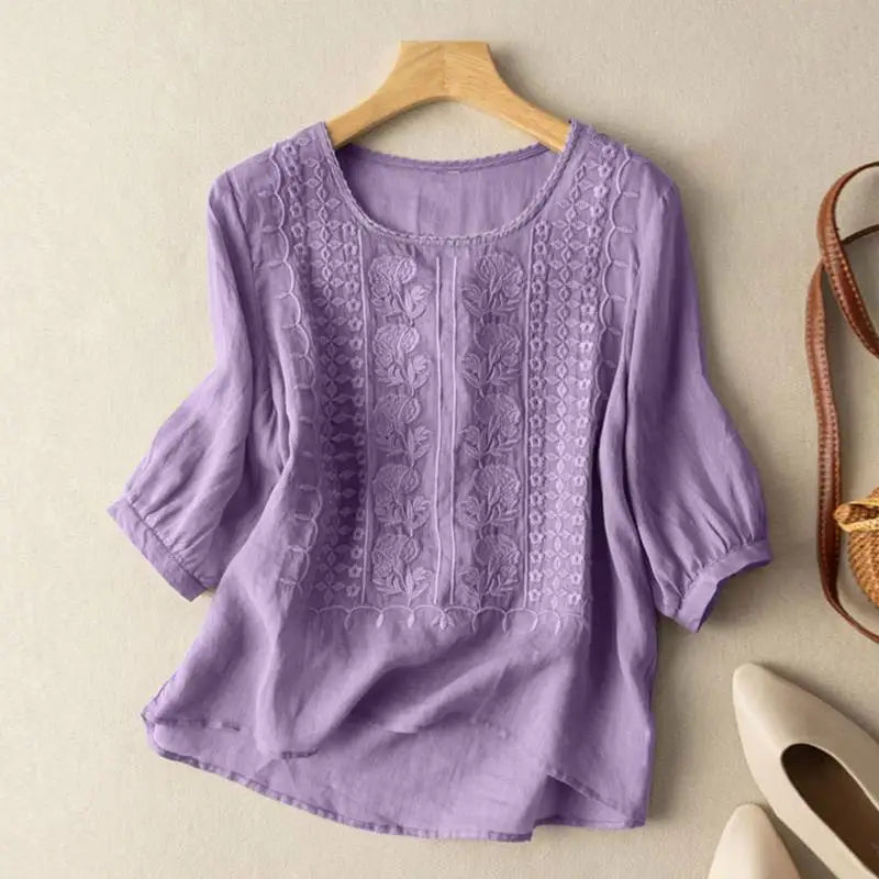 Viviana™ | Blusa Boho Ricamata in Cotone (Vestibilità Piccola)