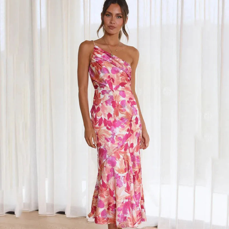 Viviana™ | Abito off-shoulder floreale rosa