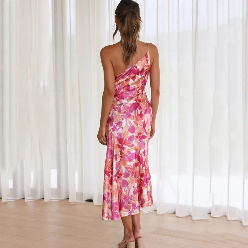 Viviana™ | Abito off-shoulder floreale rosa