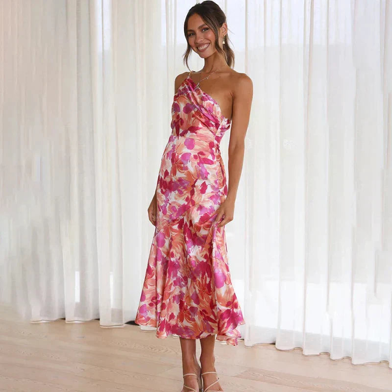 Viviana™ | Abito off-shoulder floreale rosa