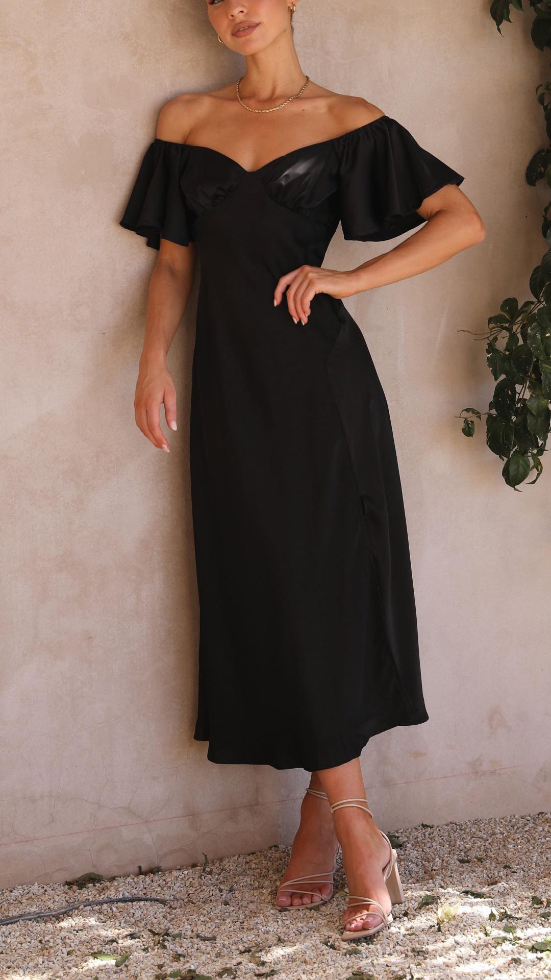 Viviana™ | Abito Maxi Off-Shoulder con Maniche a Farfalla