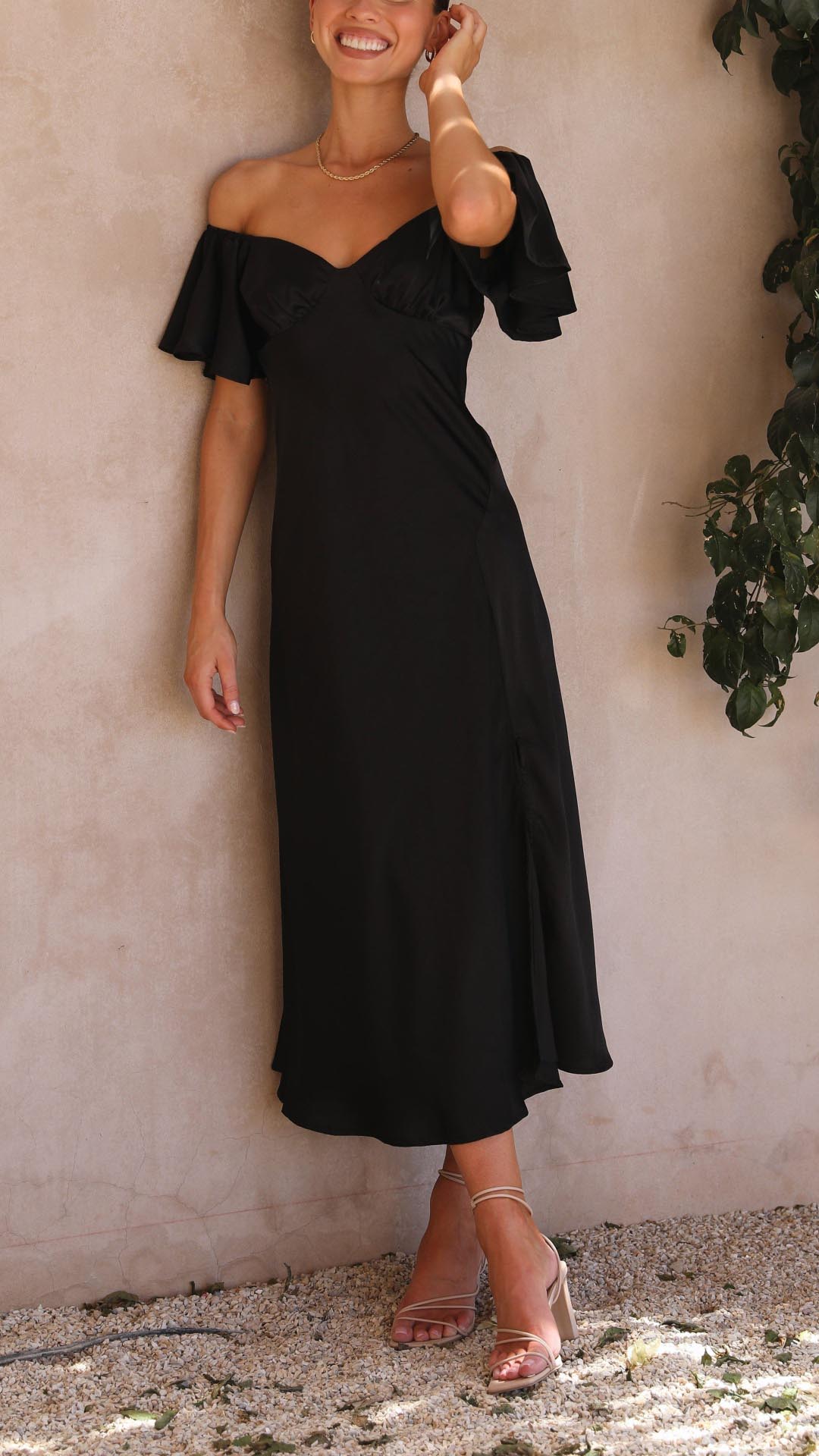 Viviana™ | Abito Maxi Off-Shoulder con Maniche a Farfalla