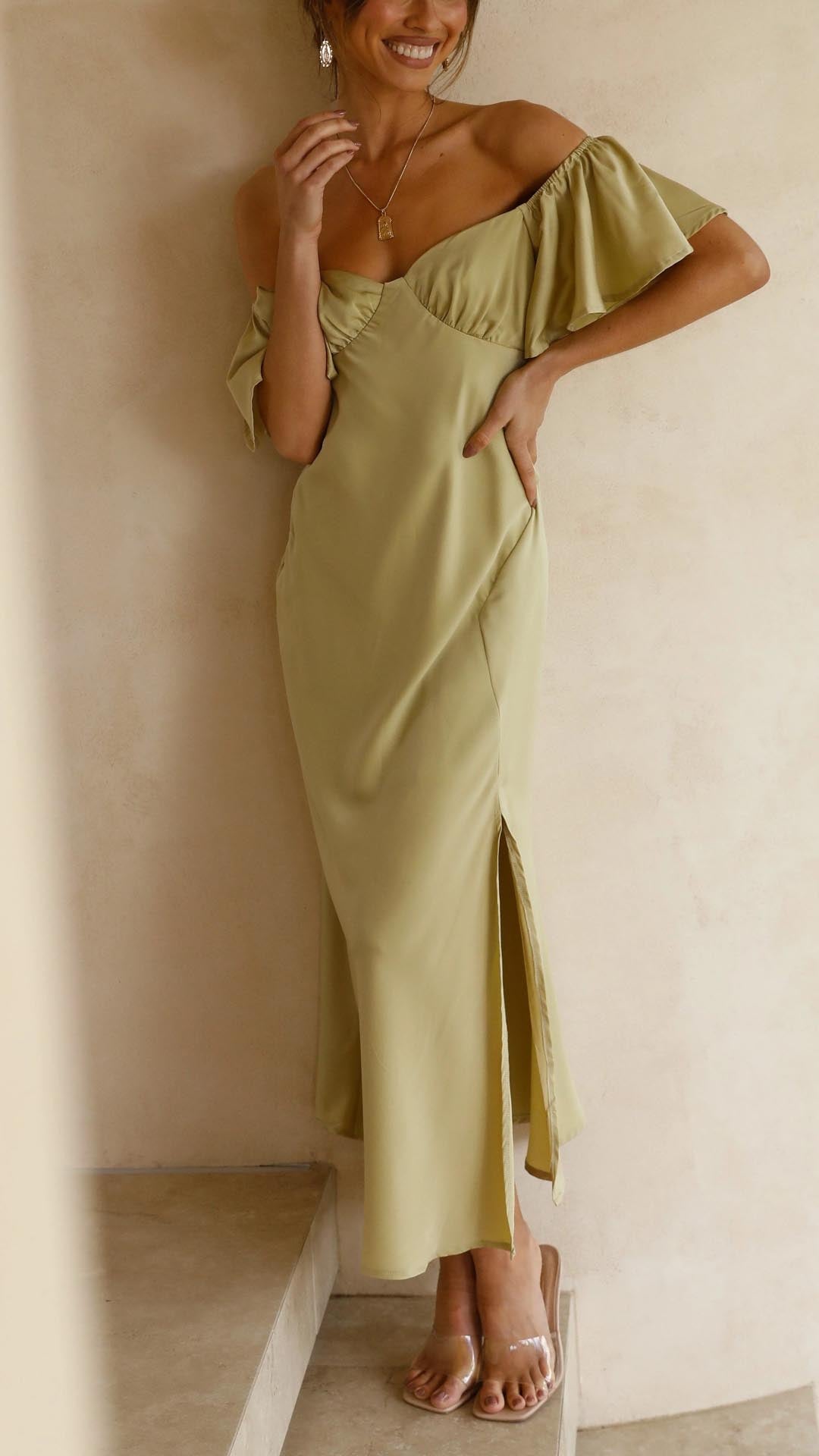 Viviana™ | Abito Maxi Off-Shoulder con Maniche a Farfalla