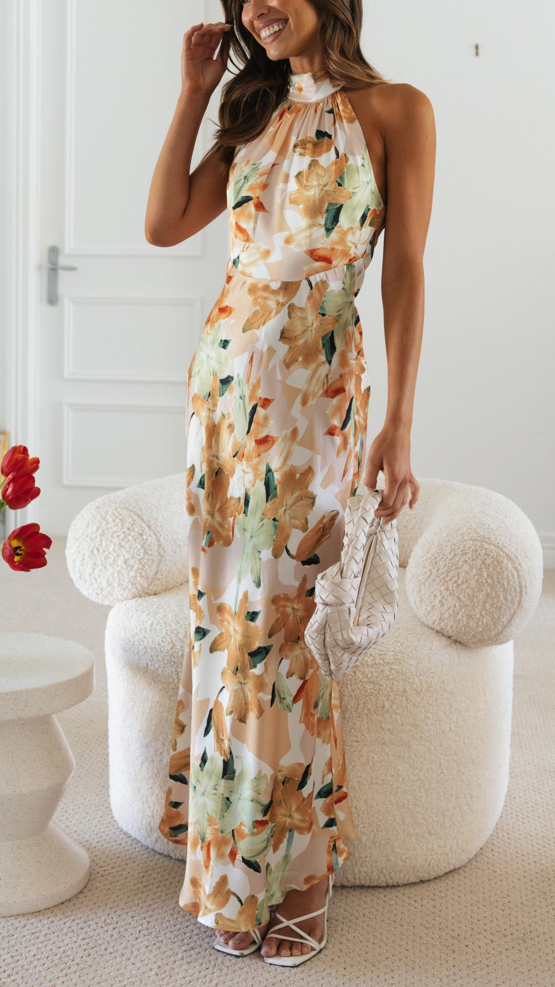 Viviana™ | Abito Maxi Floral con Scollo Halter
