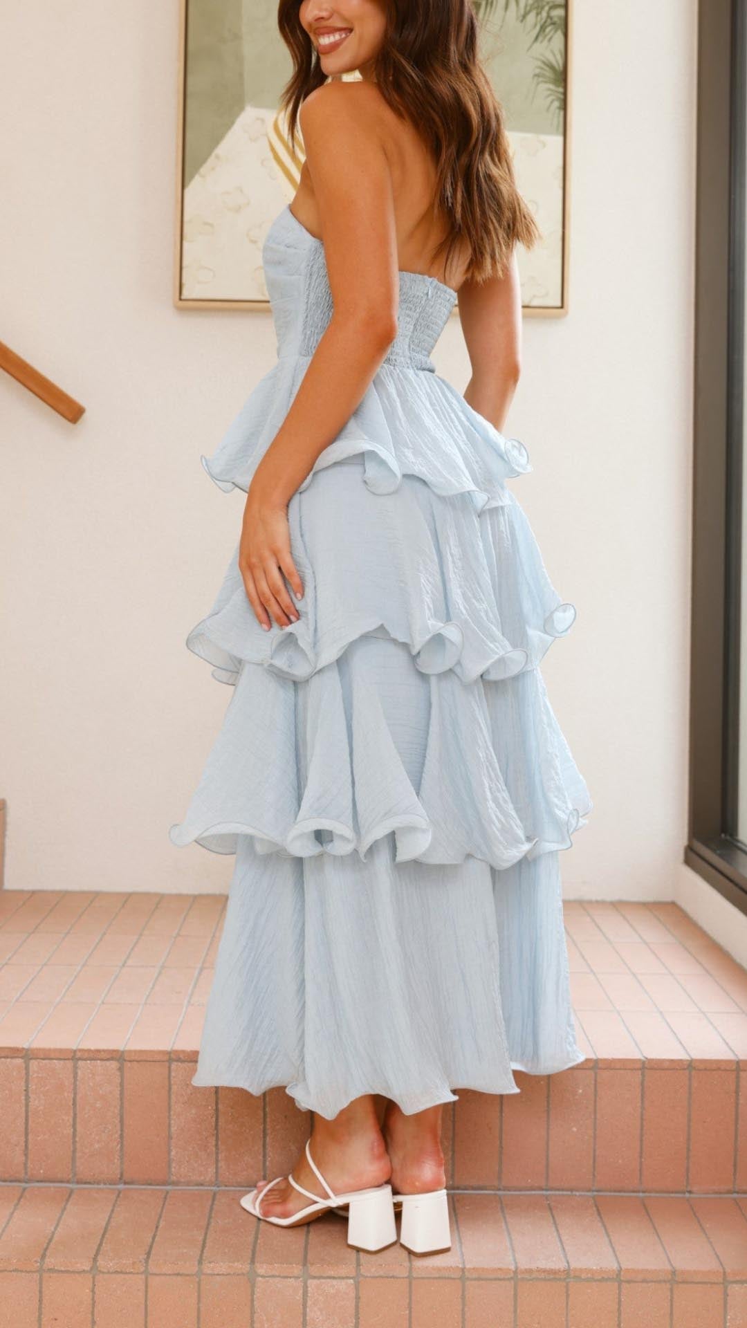 Viviana™ | Abito Maxi con Volant a Strati