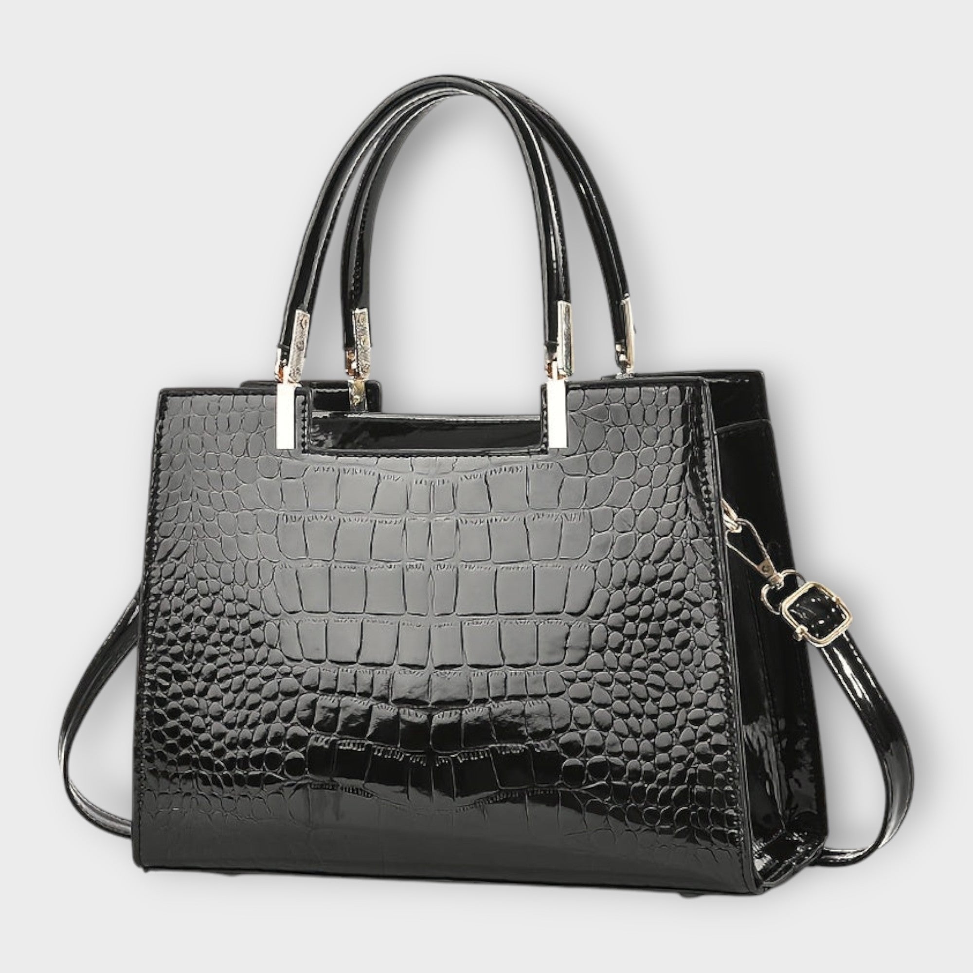 Viviana™ | Borsa a Mano in Pelle di Coccodrillo Lucido
