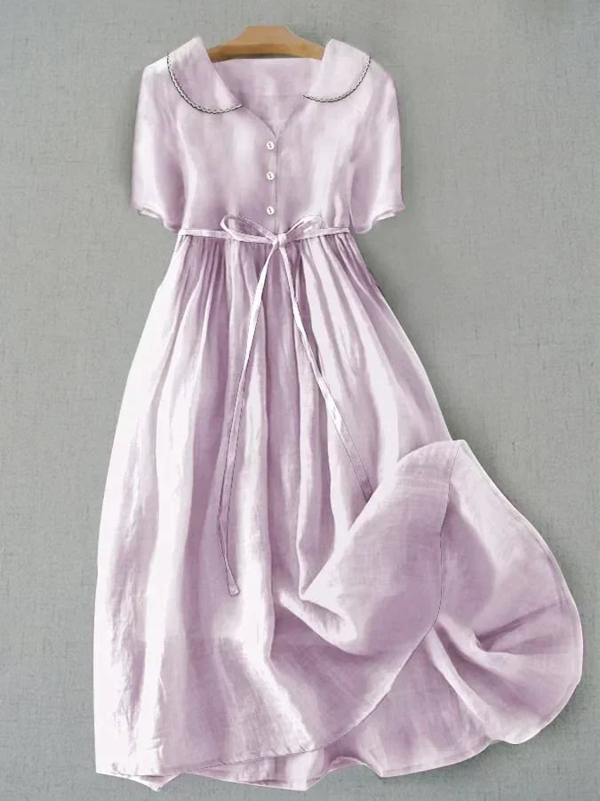 Viviana™ | Elegante Vestito in Cotone e Lino a Manica Media