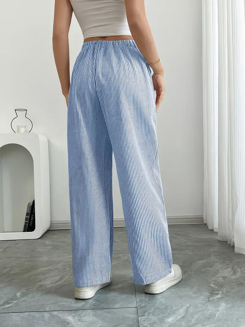 Viviana - Elegante Pantalone A Righe Con Tasche