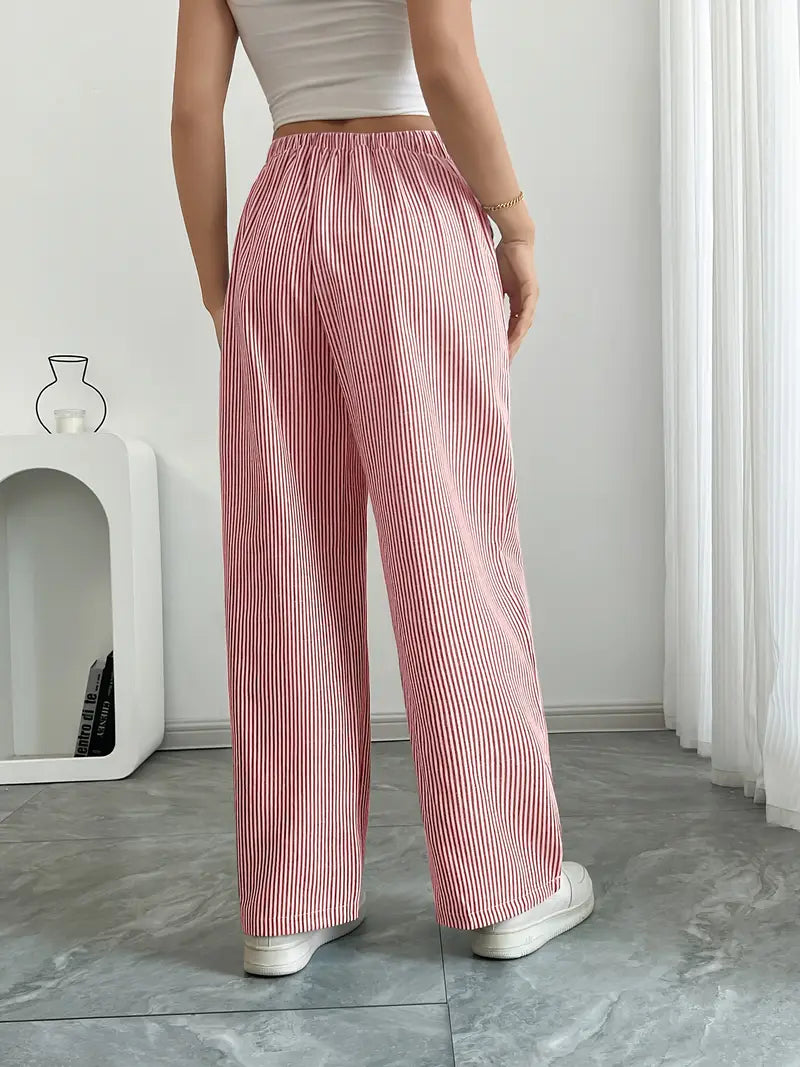 Viviana - Elegante Pantalone A Righe Con Tasche