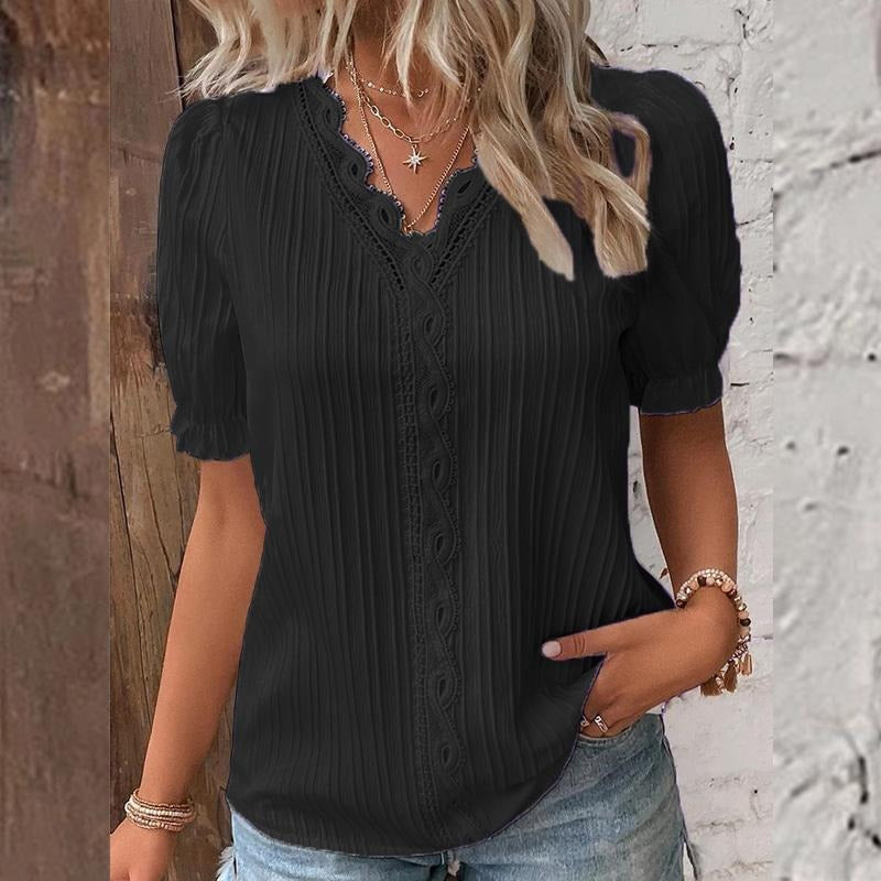 Viviana™ | Blusa Donna Bianca con Pizzo