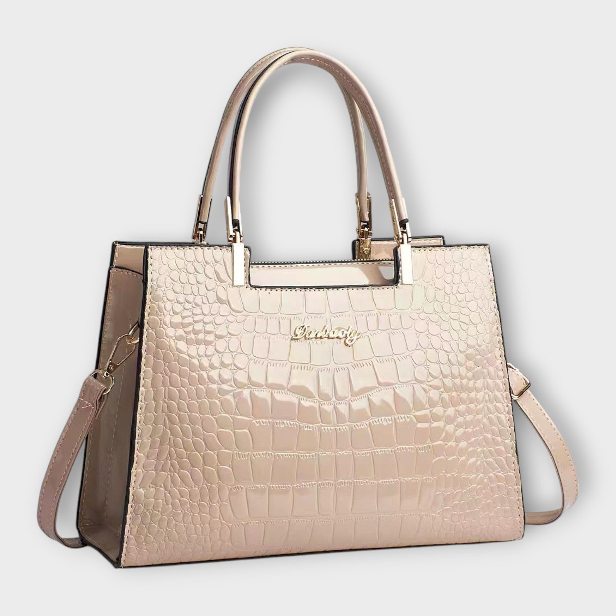 Viviana™ | Borsa a Mano in Pelle di Coccodrillo Lucido
