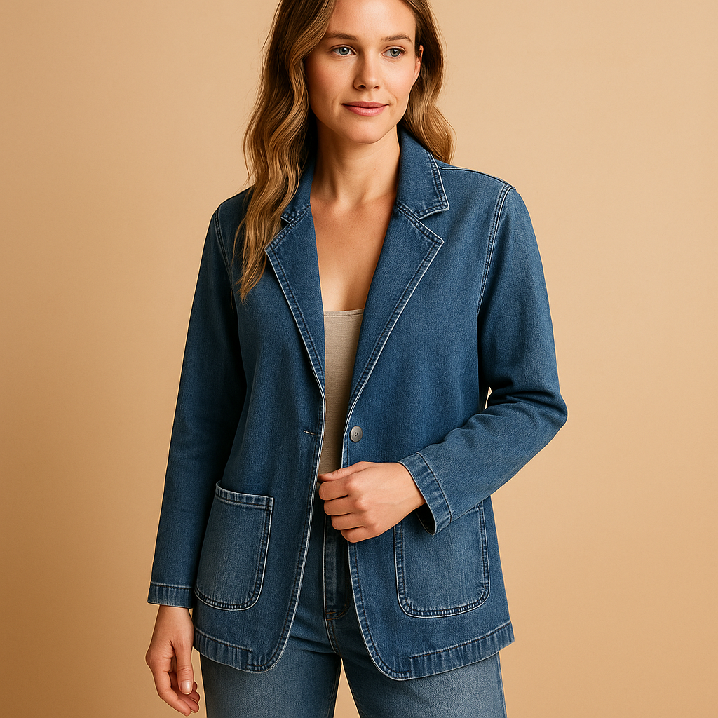 Viviana™ | Blazer in denim con vestibilità sagomata per donne