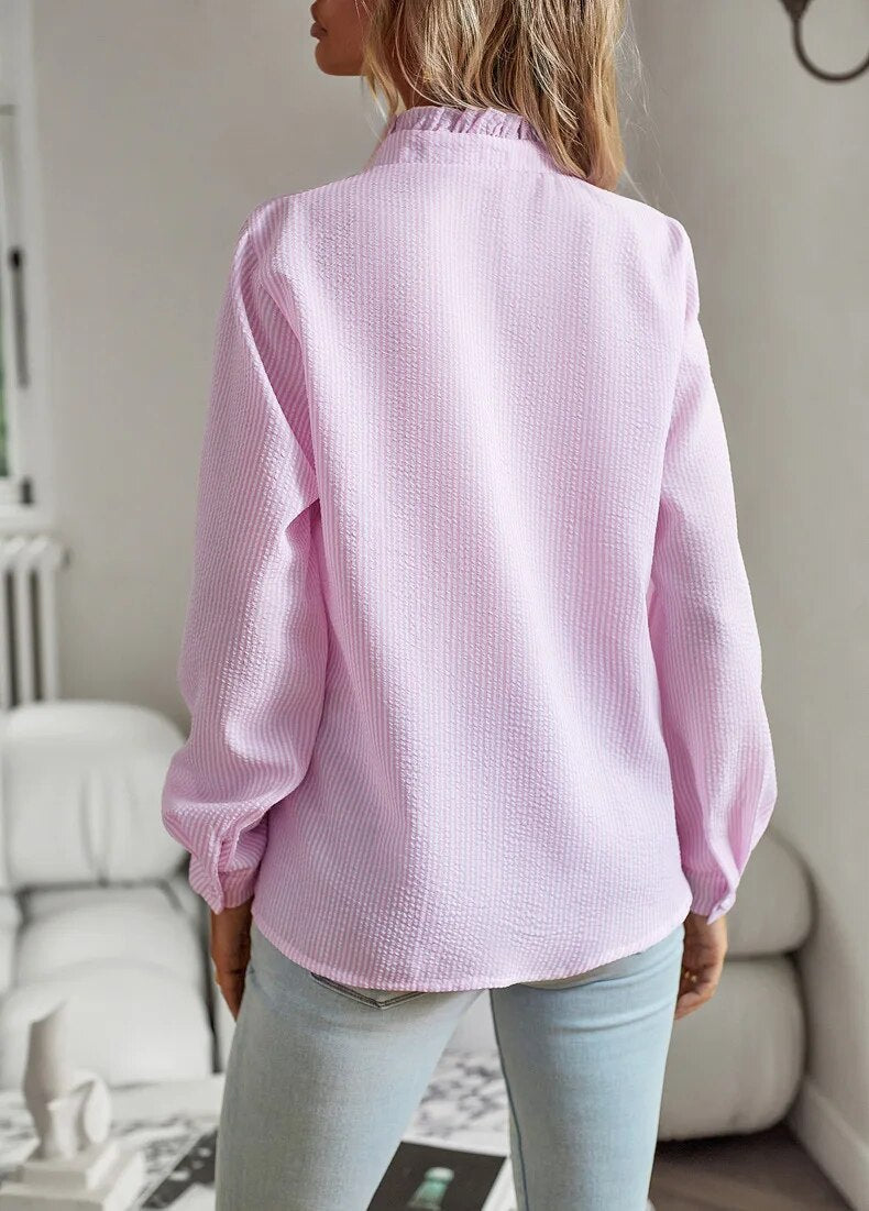 Viviana™ | Camicia a maniche lunghe con volants