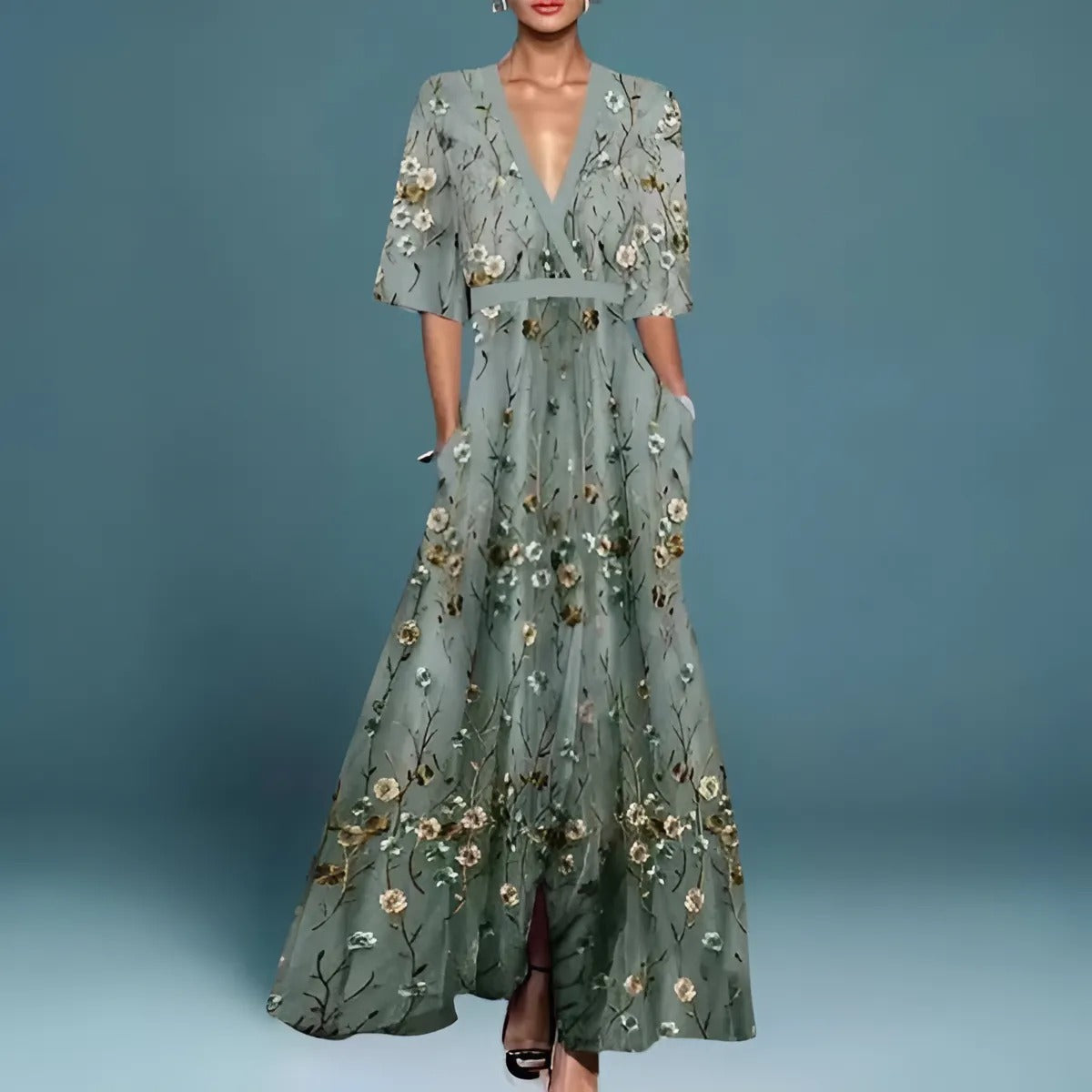 Viviana™ | Abito Lungo Elegante Azzurro